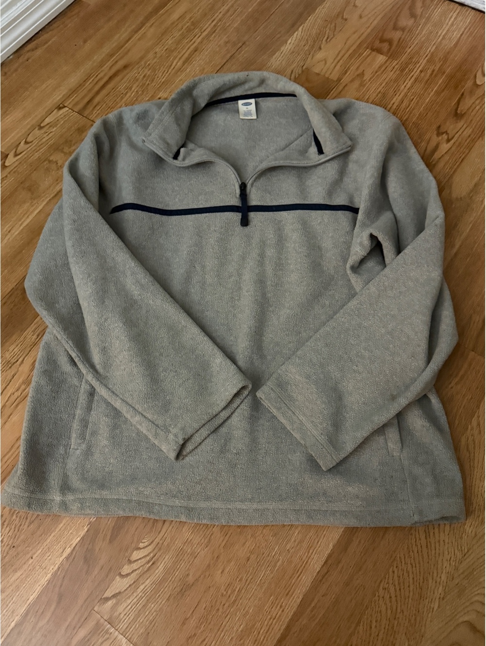 old navy gray fleece pullover jacket xl